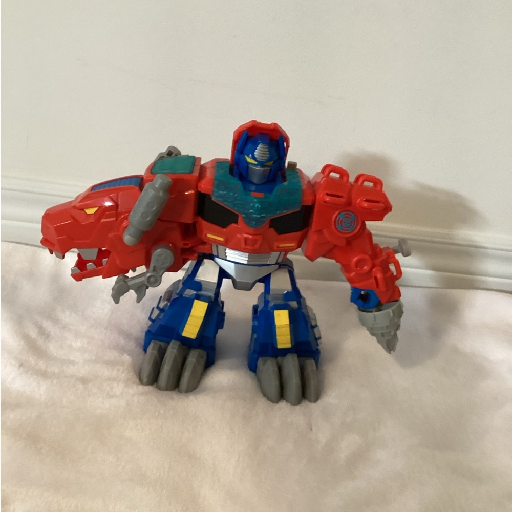 Transformers Red and Blue Dinosaur Robot Toy Medium size